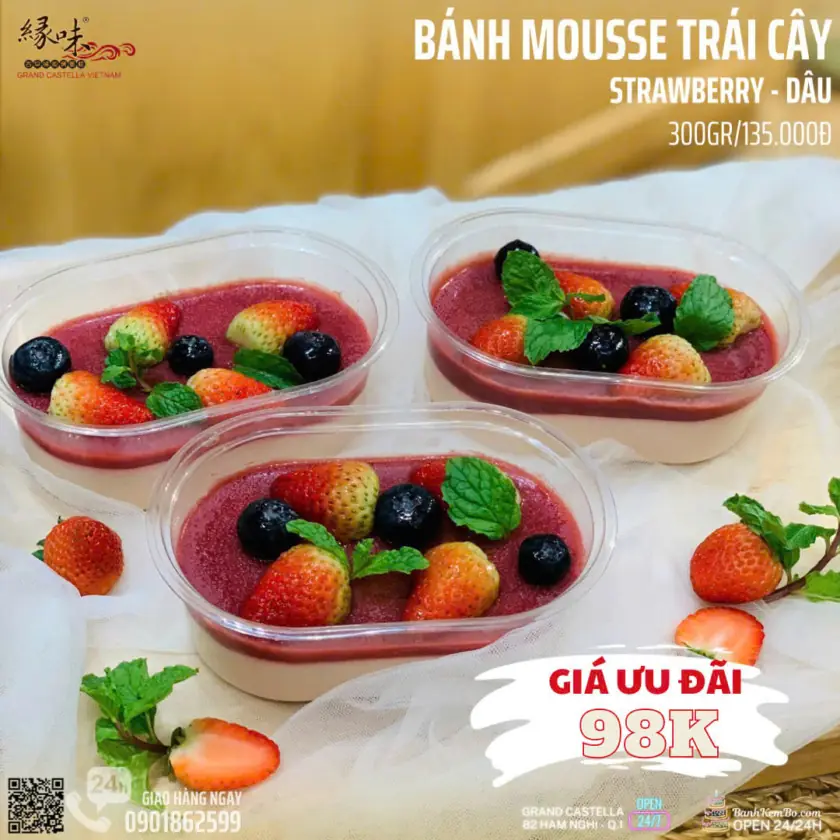 ✨ Bánh Mousse Trái Cây – Top 1 Hương vị tươi mát, ngọt ngào tan chảy trong từng miếng cắn ✨