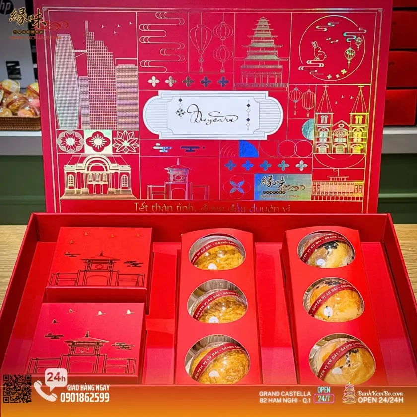Đập hộp bánh Trung thu Grand Castella 2024: Duyên Vị mới, sang trọng, quà tặng Tết Trung thu đẳng cấp
