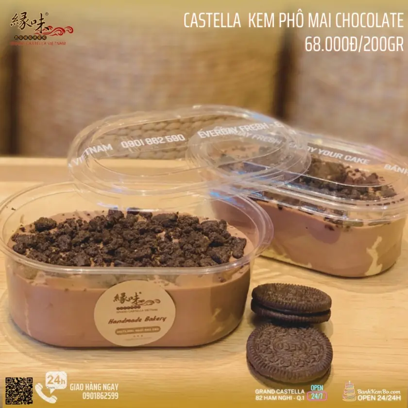 Hết trung thu mình dùng Castella Kem Phô Mai 3 Vị: Chocolate, Hoàng Kim, Hạt Dẻ nhé