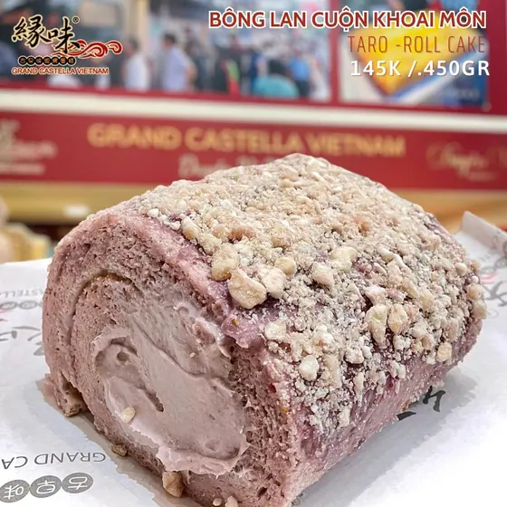 Bánh Bông Lan Cuộn Khoai Môn