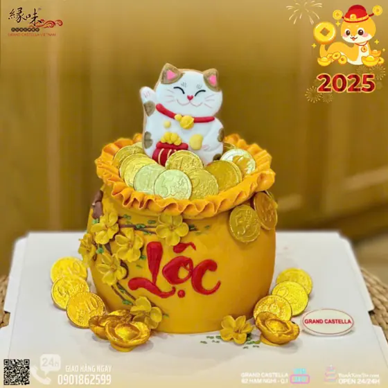 Bánh Kem Bơ Pháp Hũ Vàng Tài Lộc – Mẫu 3