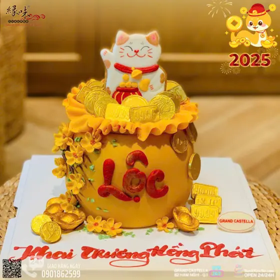 Bánh Kem Bơ Pháp Hũ Vàng Tài Lộc – Mẫu 6
