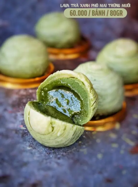 Bánh Ngàn Lớp Lava Phô Mai Trứng Muối Trà Xanh