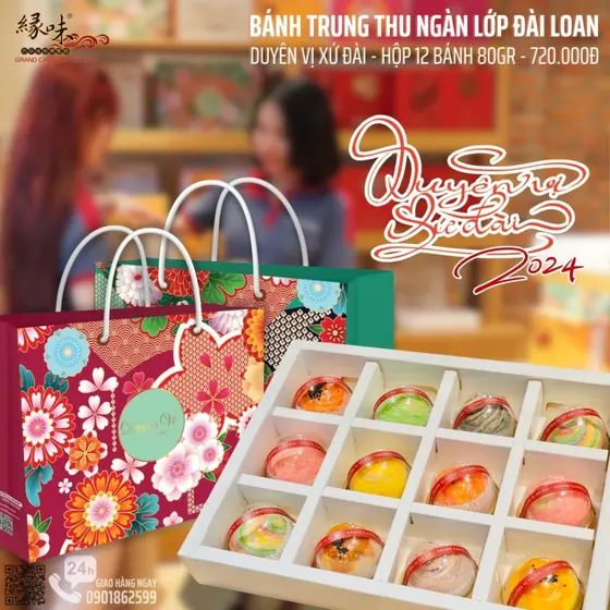 Hộp 12 Bánh Lava Duyên Vị Xứ Đài – Mix Vị