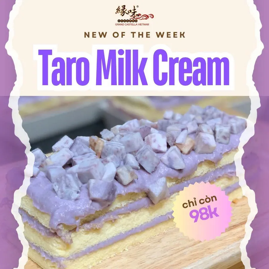 Bông Lan Khoai Môn Kem Sữa